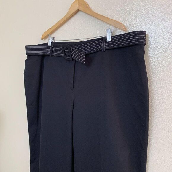 Alfani Plus Wide Leg Tummy Control Cropped Trousers Culottes 28W Black - Picture 3 of 8